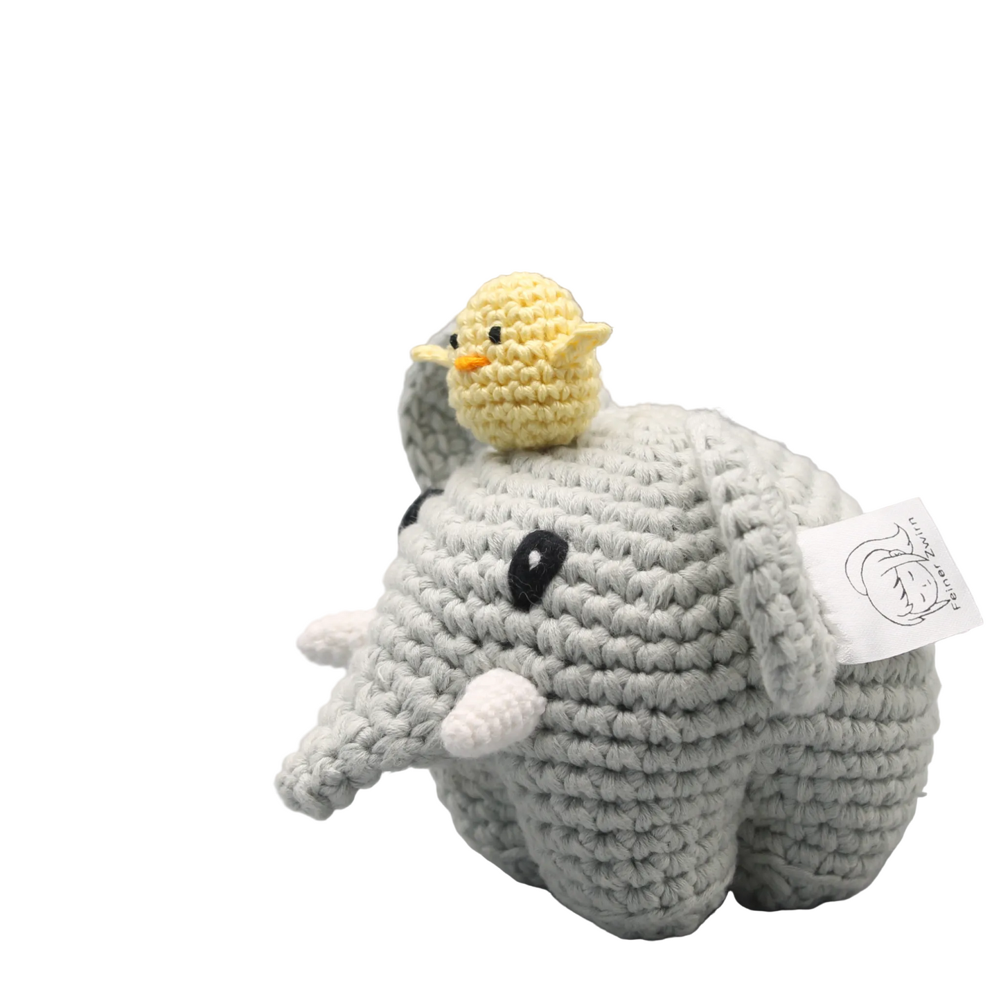 Baby Kuscheltier Elefant mit Küken Seitenansicht - Ostergeschenk