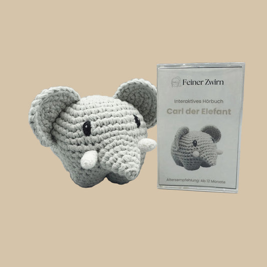 Kuscheltier Elefant Carl mit interaktivem Hörbuch - Komplettset