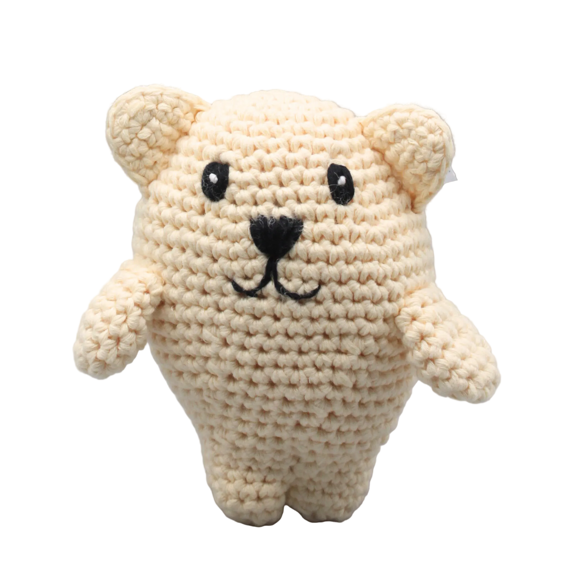 Handgemachtes Bär Kuscheltier für Babys - gehäkelt mit handgesticktem Gesicht