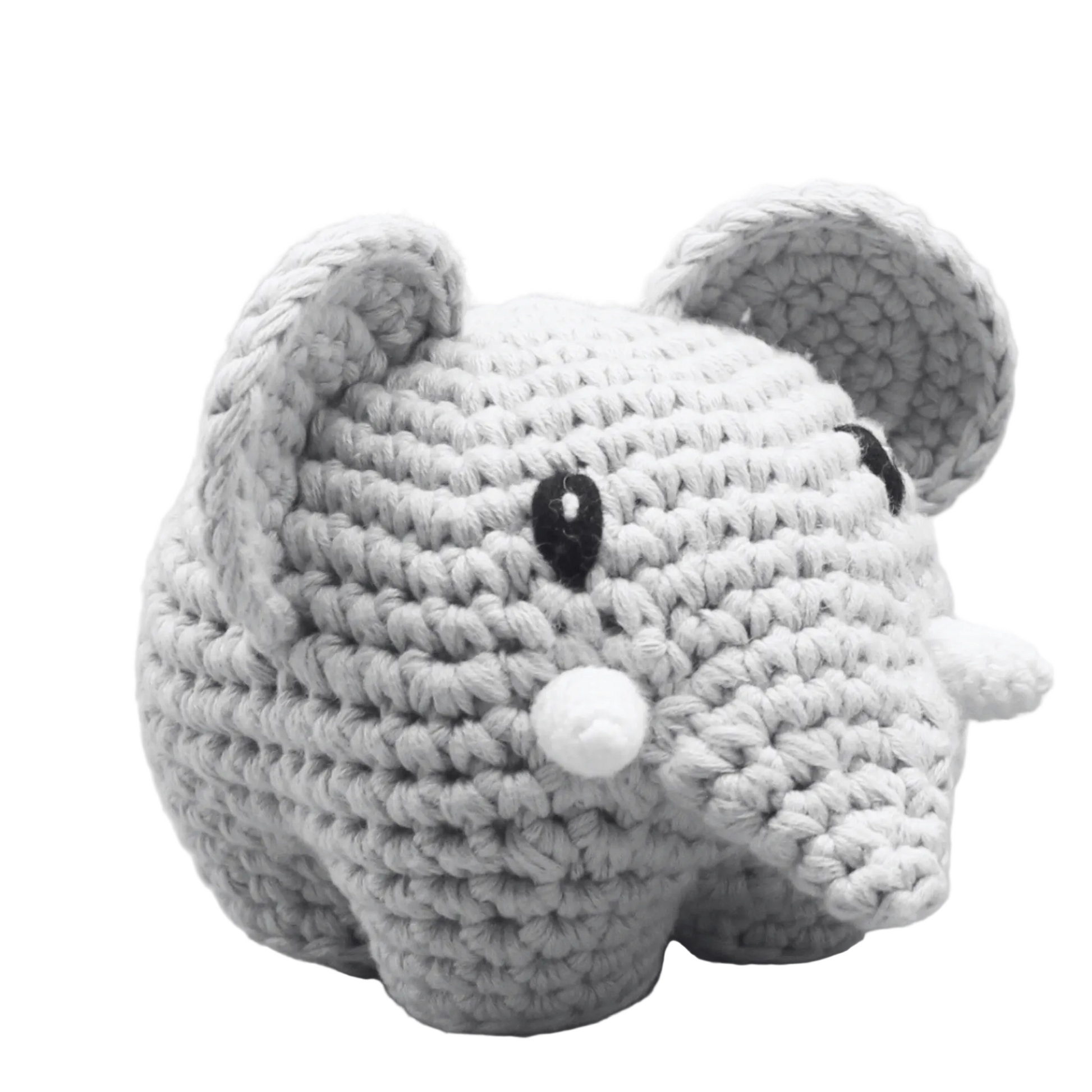 Handgemachtes Elefant Kuscheltier für Babys - gehäkelt und fair produziert