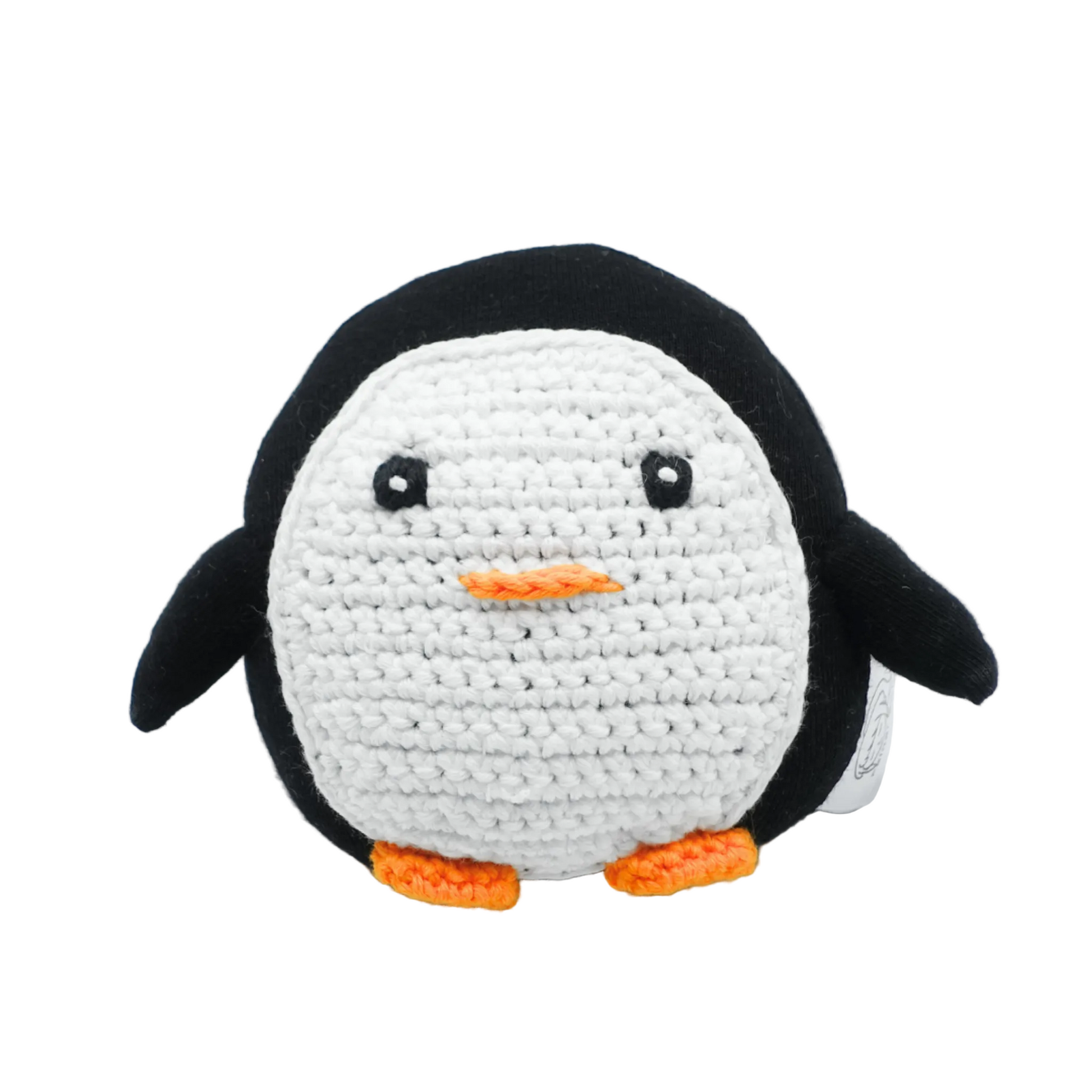 Handgemachtes Pinguin Kuscheltier für Babys - gehäkelt und kann stehen